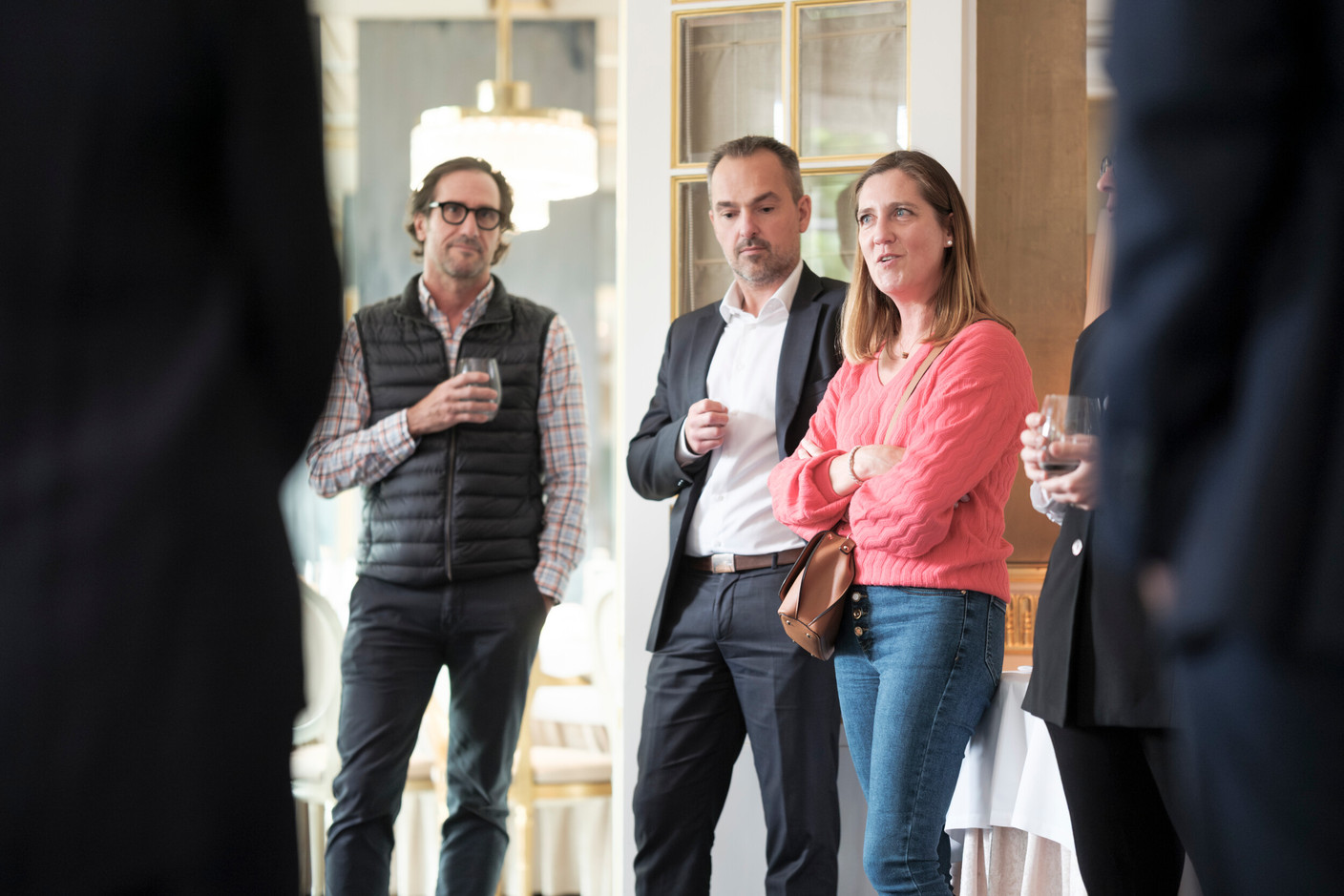 Dominique Gouviaux (Edenred), Christophe Callens (Quintet) et Nadège Bertrand (Securex). (Photo : Jan Hanrion / Paperjam)
