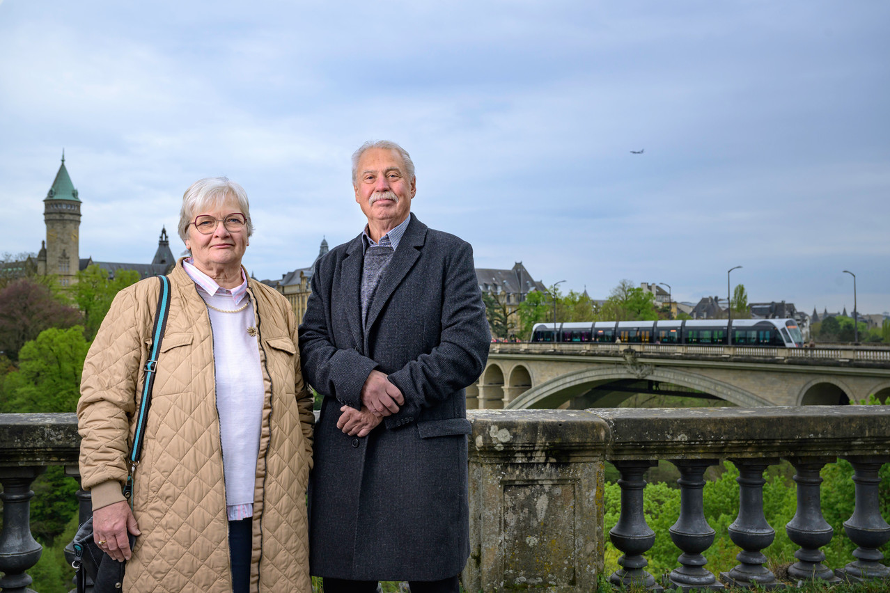 “Nobody in Denmark can understand how it can work!” says Jan Lange of the tram and its being free. Pictured: Sanne and Jan Lange of the Danish Association of Luxembourg. Photo: Nader Ghavami