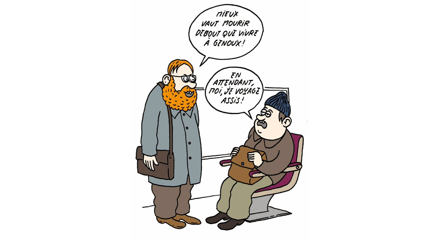 Les mots de Pierre Théobald et les dessins de Yan Lindingre dressent un portrait humoristique des «naufragés» du TER !   (Yan Lindingre)