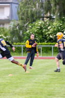 Michael Friedman, head coach of the Dudelange Steelers, an American football team, is seen during a practice session at John F. Kennedy Stadium in Dudelange. Photo: Eva Krins/Maison Moderne