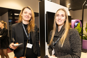 Olga Frolova (Légère Hotel Luxembourg) and Emma Causevic (IQ-EQ) during the ‘Let’s Taste: Wow’ event at the Mini dealership in Cloche d’Or on Thursday 25 January 2024. Photo: Marie Russillo/Maison Moderne