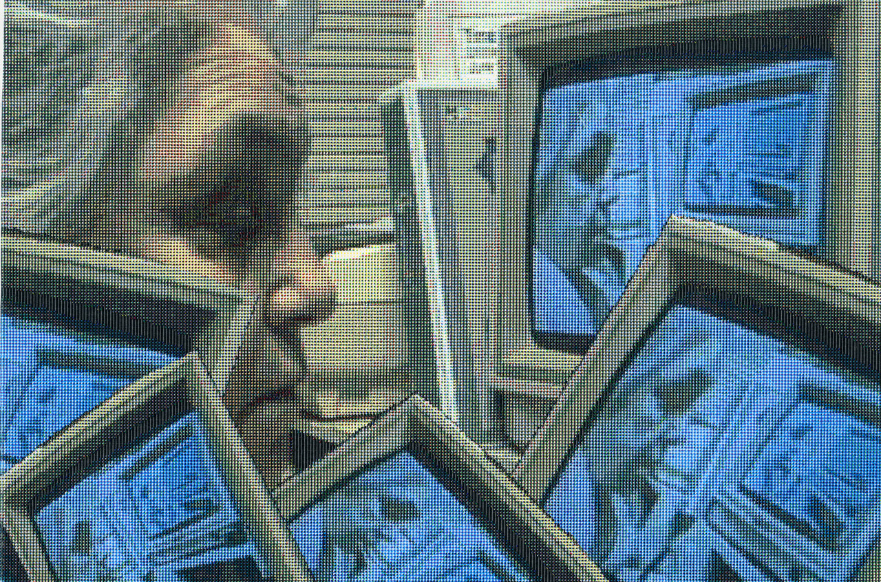 Sonia Sheridan, “Sonia In Time” (1985).  Photo: Courtesy of the Daniel Langlois Foundation for Art, Science, and Technology. Sonia Landy Sheridan fonds. Collection La Cinémathèque Québécoise