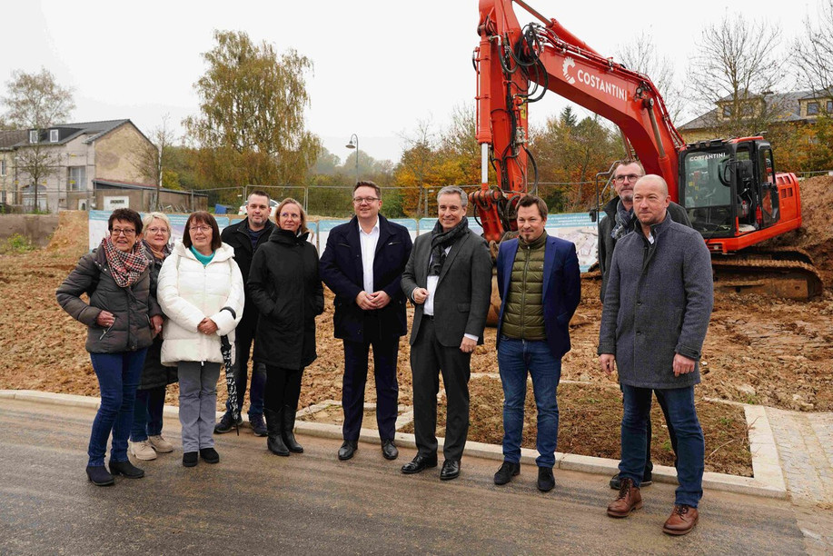 Start of renovation work on the former post office and construction work on Phase I of the “An der Schmëtt” project in Wecker. Photo: Fonds du Logement