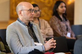 Cyril Heckel (NSPA) at the Paperjam Club’s workshop day held at Neimënster Abbey, 8 April 2025. Photo: Eva Krins/Maison Moderne