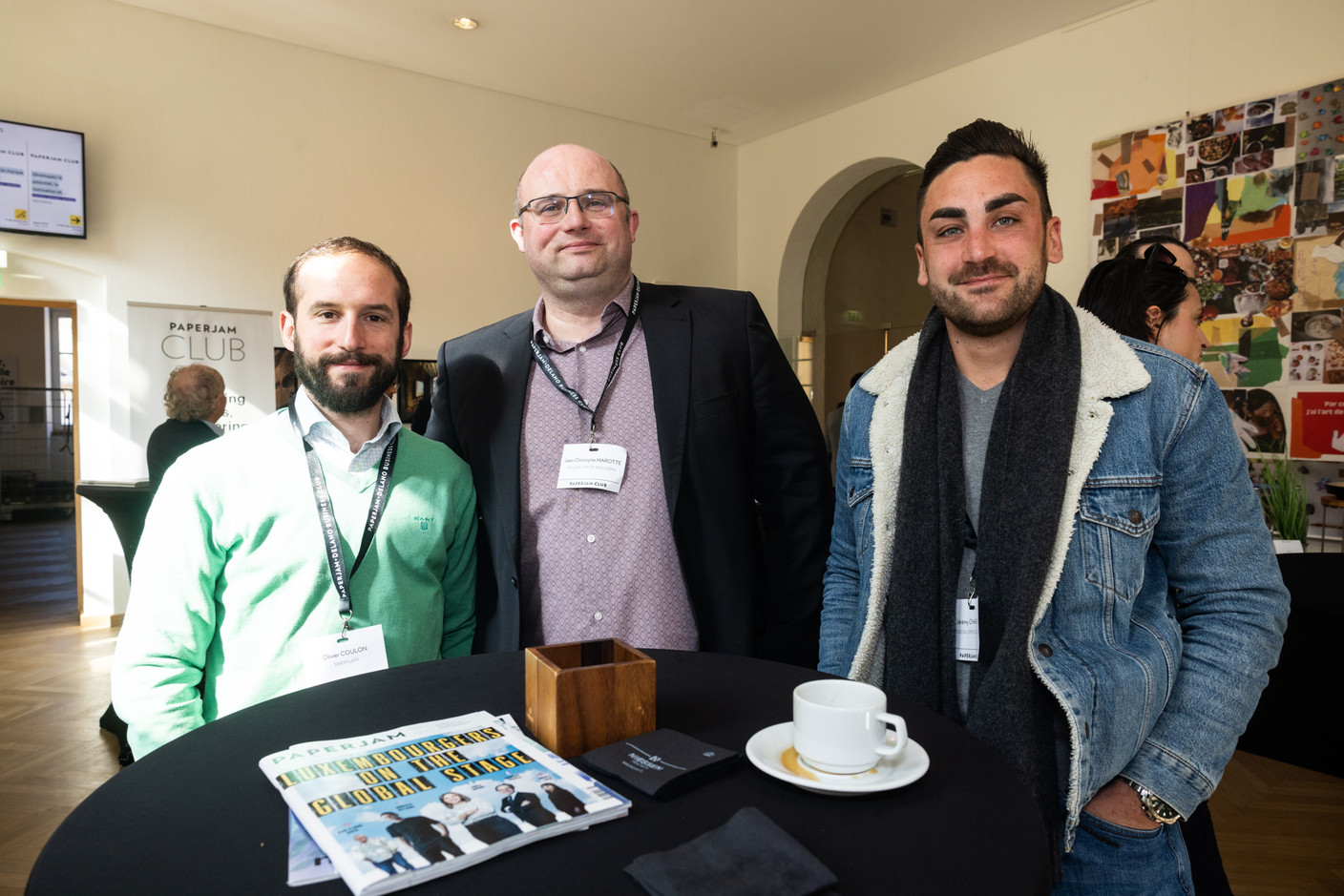Olivier Coulon (Simon Law), Jean-Christophe Marotte and Jérémy Chapuzot (Fiducial Office Solutions) at the Paperjam Club’s workshop day held at Neimënster Abbey, 8 April 2025. Photo: Eva Krins/Maison Moderne