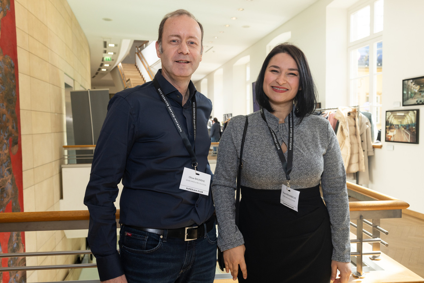 Olivier Bauwens and Nacera Mekharbeche (Spark Immo & Relocation) at the Paperjam Club’s workshop day held at Neimënster Abbey, 8 April 2025. Photo: Eva Krins/Maison Moderne