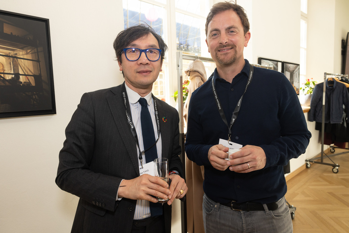 Jackier Tang (Farad I-M) and Thomas Hubert (GCP Consulting) at the Paperjam Club’s workshop day held at Neimënster Abbey, 8 April 2025. Photo: Eva Krins/Maison Moderne