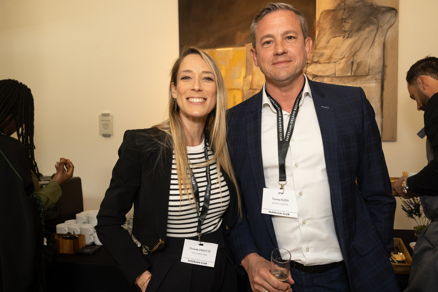 Christelle Ernotte (GCP Consulting) and Thomas Klein (Quintet Europe) at the Paperjam Club’s workshop day held at Neimënster Abbey, 8 April 2025. Photo: Eva Krins/Maison Moderne