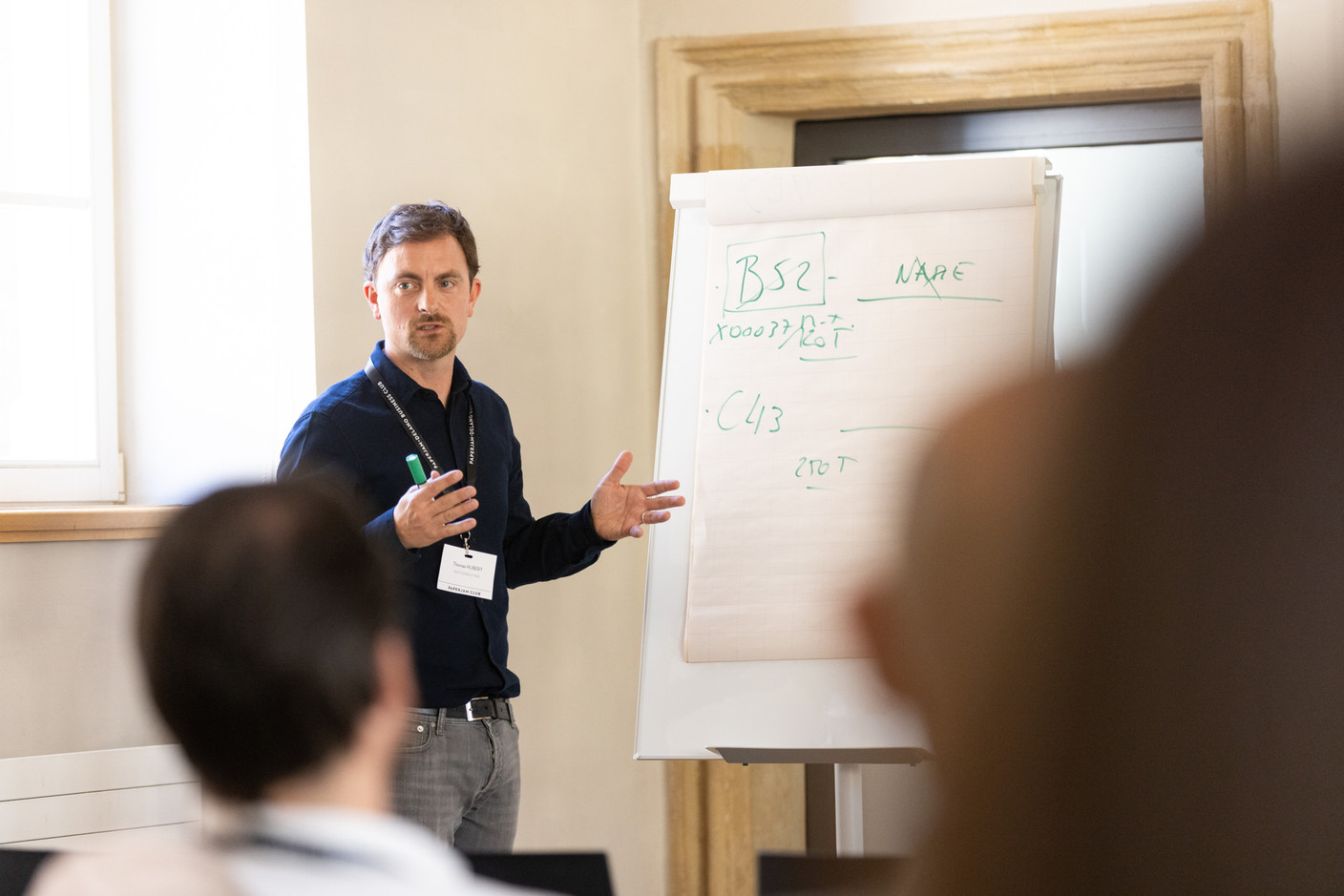 Thomas Hubert (GCP Consulting) at the Paperjam Club’s workshop day held at Neimënster Abbey, 8 April 2025. Photo: Eva Krins/Maison Moderne