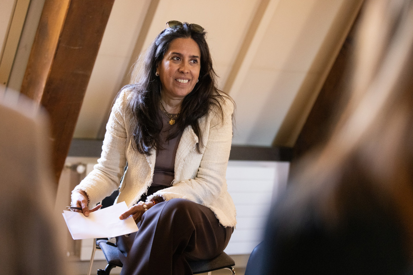 Aida May (Fund Channel) at the Paperjam Club’s workshop day held at Neimënster Abbey, 8 April 2025. Photo: Eva Krins/Maison Moderne