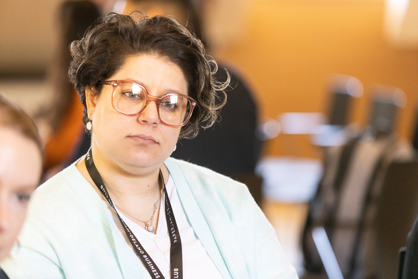 Noura Jafout (Fiduciaire Ecosolidaire Luxembourg) at the Paperjam Club’s workshop day held at Neimënster Abbey, 8 April 2025. Photo: Eva Krins/Maison Moderne