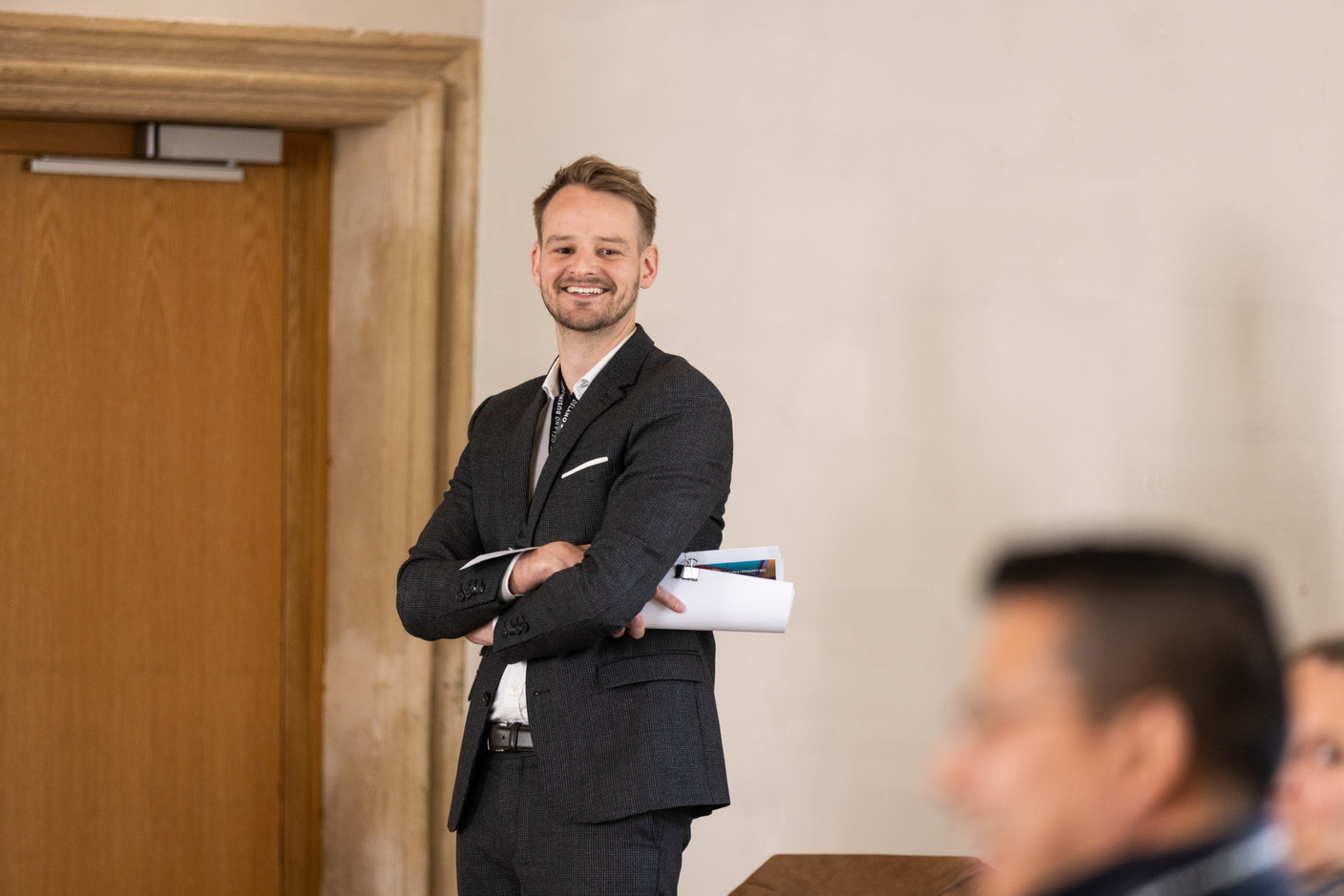 Pierre George (CMS Luxembourg) at the Paperjam Club’s workshop day held at Neimënster Abbey, 8 April 2025. Photo: Eva Krins/Maison Moderne