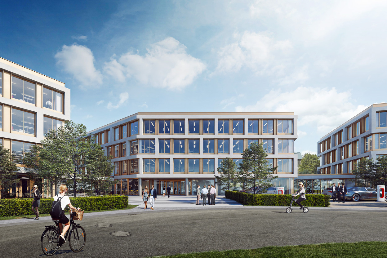 Le projet BuzzCity, sur le site Am Bann à Leudelange, jouit d’un emplacement remarquable et propice pour attirer les entreprises et les talents. Photo: Atenor