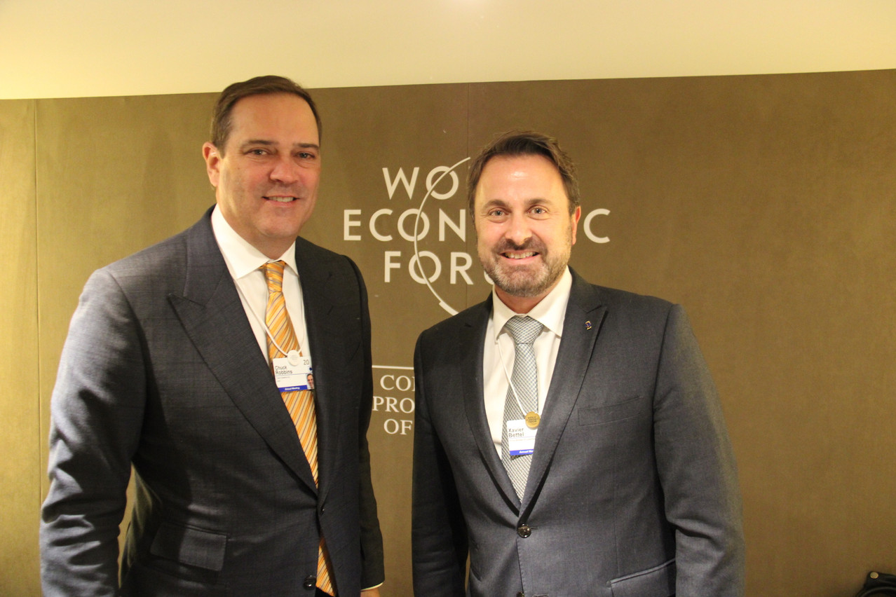 Avec Chuck Robbins, Xavier Bettel a abordé le Country Digital Acceleration Plan. (Photo: SIP)