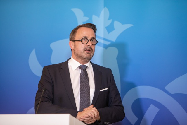 Xavier Bettel, seen at a 2 June press conference, is undergoing tests and observation in hospital for 24 hours Romain Gamba