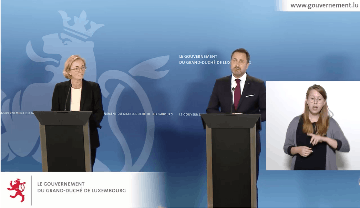 Paulette Lenert et Xavier Bettel font le point sur l’évolution de la pandémie au Luxembourg. (Photo: capture d’écran / gouvernement.lu)