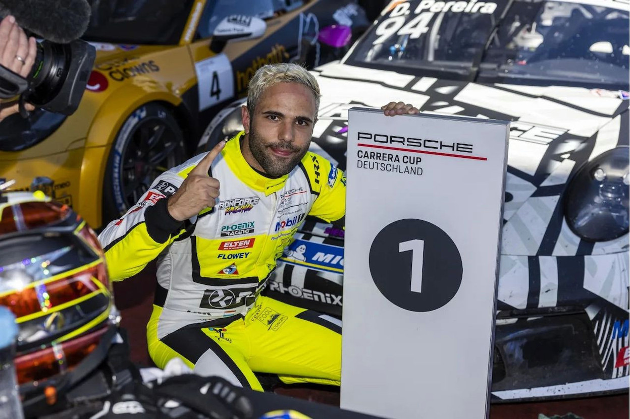 Racing driver Dylan Pereira, pictured here at the Nürburgring in August, won the Porsche Mobil 1 Supercup 2022 title.  Dylan Pereira Facebook page