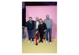 Damien Batista (Téméraire Marketing) and Pierre-Alexis Quirin (Maison Moderne) and Cédric Aque (Téméraire Marketing). Photo: Eva Krins/Maison Moderne