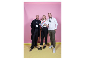 Boris Molyakov (Sogexia), Sarah Devos (Paperjam Club) and Quentin Jacques (Boels Rental). Photo: Eva Krins/Maison Moderne
