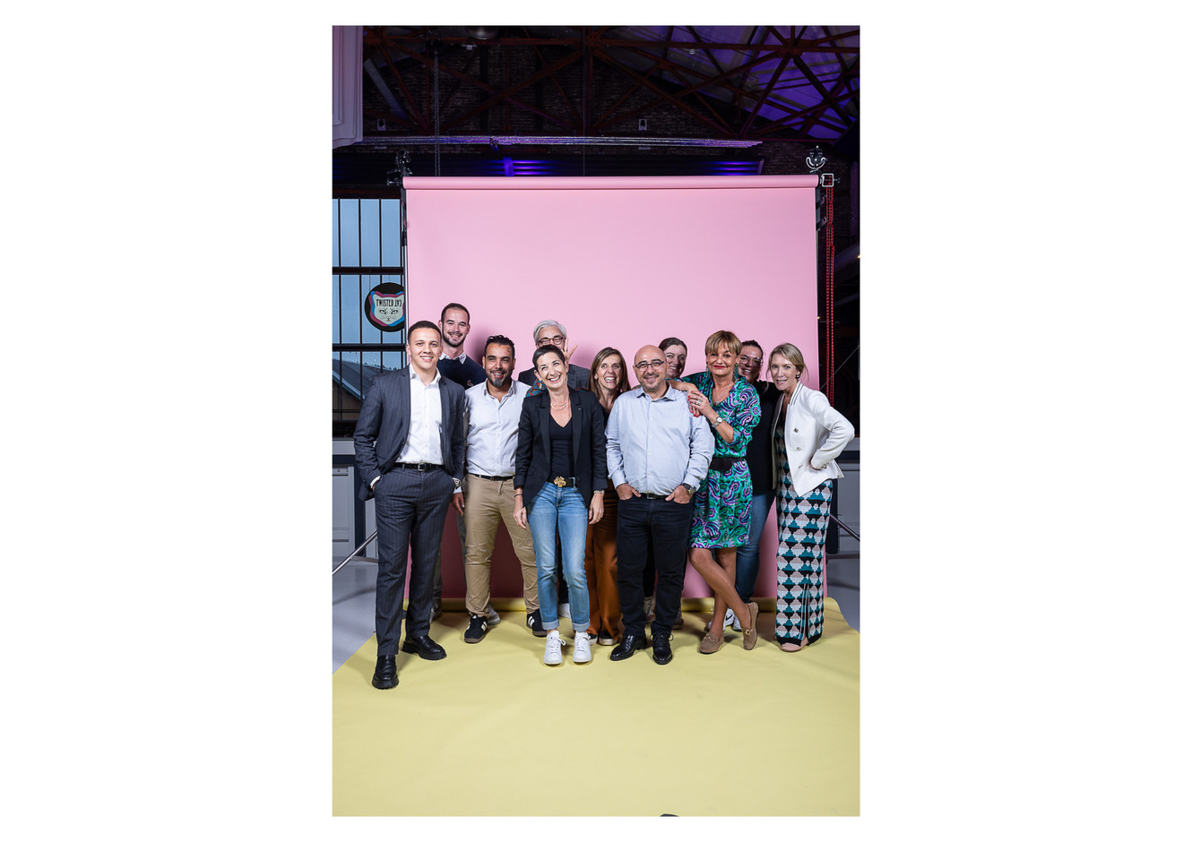 Ryane Charchour, Alexandre Fiastre, Aissa Abeid, Pierre-Alexis Quirin, Aline Puget, Geraldine Gij, Jean-Claude Negri, Muriel Dietsch, Melanie Juredieu, Mirella Ciszewski and Marie Leclercq (Maison Moderne). Photo: Eva Krins/Maison Moderne