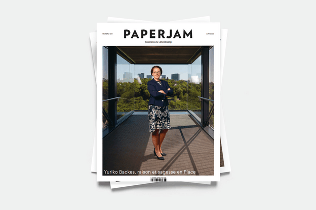 Yuriko Backes, en couverture du numéro de juin de Paperjam.  (Photo: Guy Wolff/Maison Moderne. Illustration: Maison Moderne)