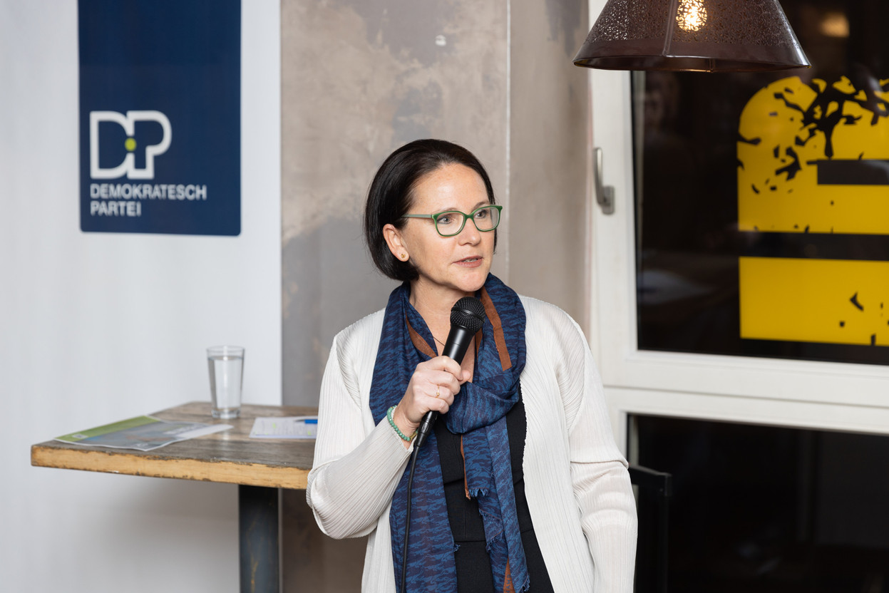 Yuriko Backes told DP activists on Monday evening that she wanted to continue as Luxembourg’s finance minister after this autumn’s general elections. Photo: Romain Gamba/Maison Moderne