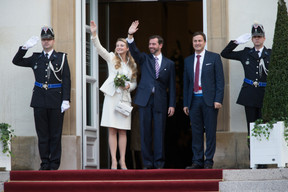 Snippets from the civil wedding of crown prince Guillaume and princess Stéphanie. Guy Wolff/Cour grand-ducale