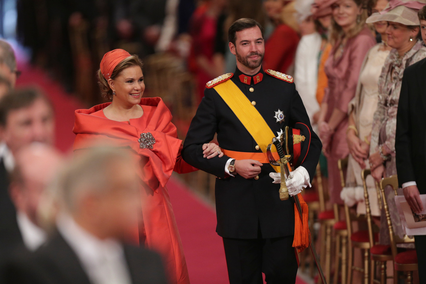 Crown prince Guillaume and Grand Duchess Maria Teresa at the royal wedding. Guy Wolff/Cour grand-ducale