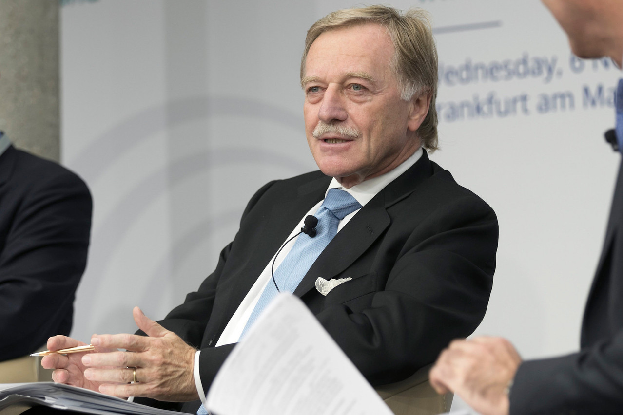 Library photo: Yves Mersch speaks at a European Central Bank conference in Frankfurt, 6 November 2019. Photo: European Central Bank/Thorsten Jansen
