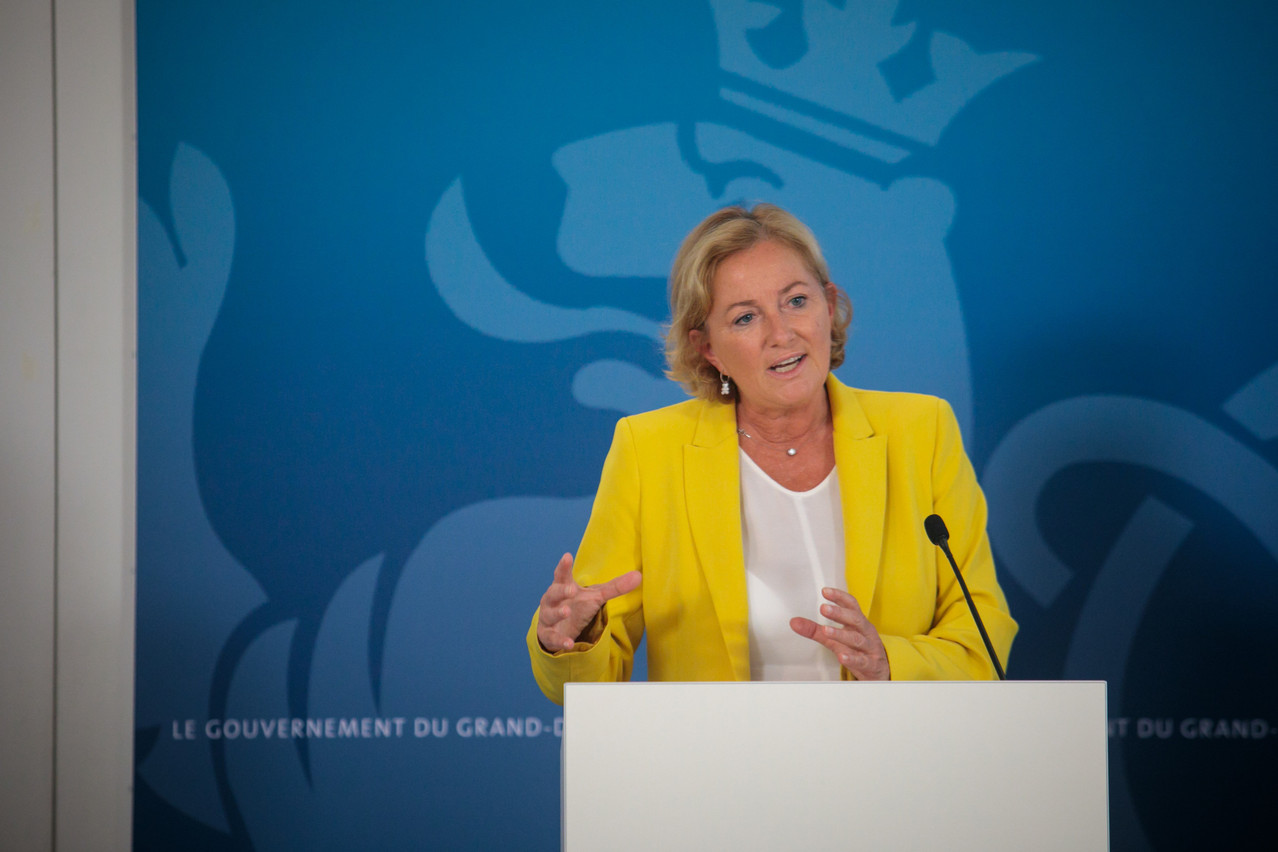 Deputy PM Paulette Lenert will speak on inclusivity at a conference organised by the Luxembourg House of Financial Technology (Lhoft). Library picture: Paulette Lenert is seen speaking at a press briefing following a cabinet meeting, 8 July 2022. Photo credit: Matic Zorman